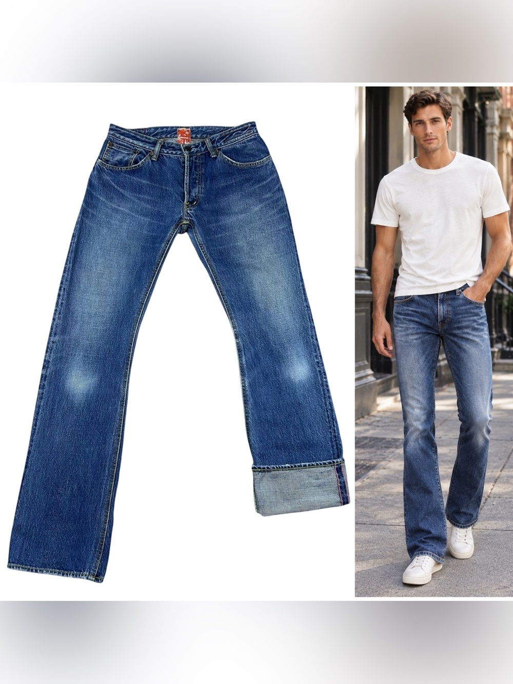 Hiroshi Kato Bootcut Selvedge Jeans 29x32 Whiskering Raw Denim Made in Japan